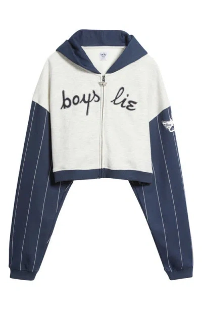 Boys Lie The Big Leaguer Alex Zip Crop Hoodie In Multi