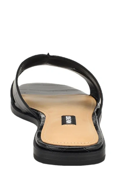 Nine West Women's Giny Cutout Flat Slide Sandals In Black