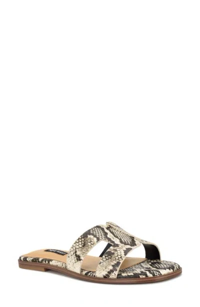 Nine West Women's Giny Cutout Flat Slide Sandals In Multi