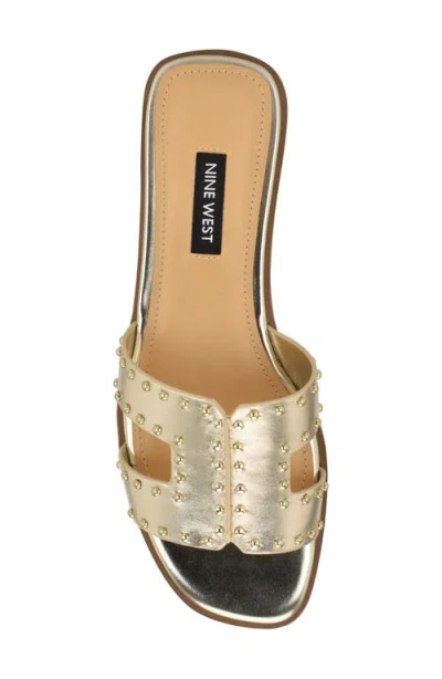 Nine West Women's Giny Cutout Flat Slide Sandals In Gold