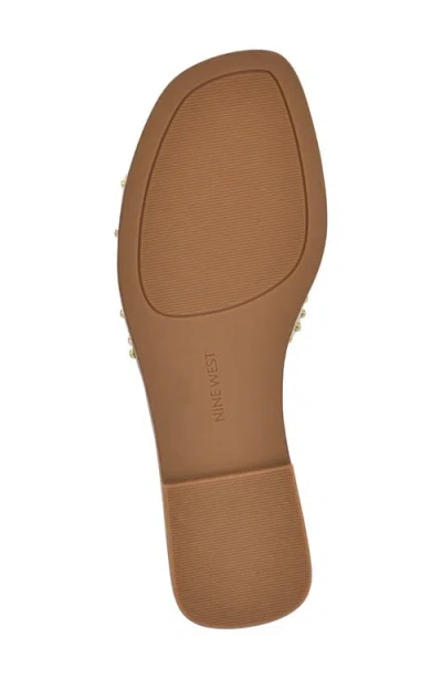 Nine West Women's Giny Cutout Flat Slide Sandals In Gold
