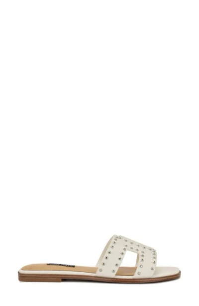 Nine West Women's Giny Cutout Flat Slide Sandals In White