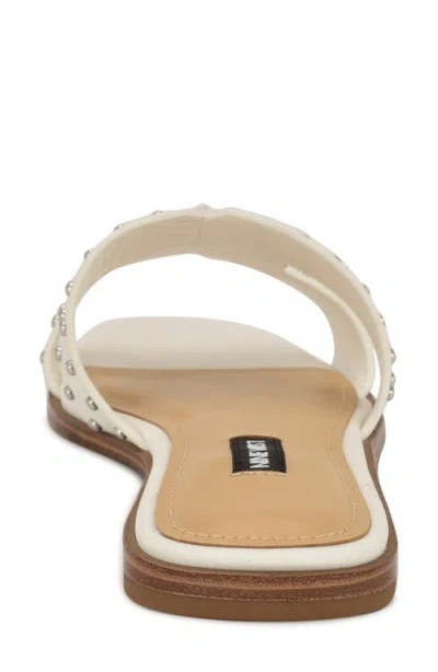 Nine West Women's Giny Cutout Flat Slide Sandals In White