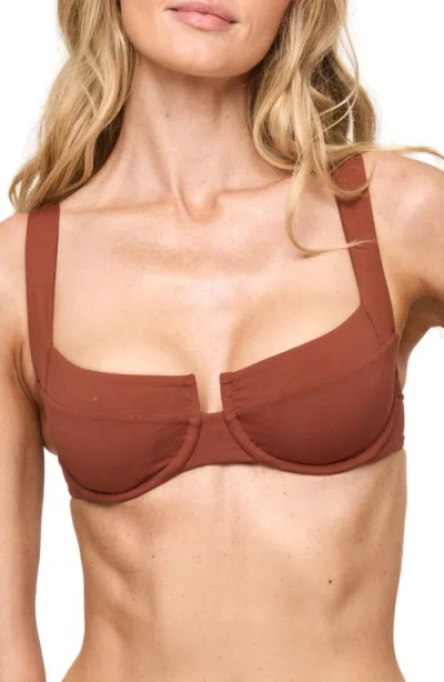 L*space Lspace Mako Underwire Bikini Top In Brown