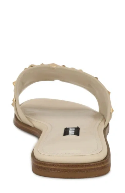 Nine West Women's Griyen Studded Flat Slide Sandals In White