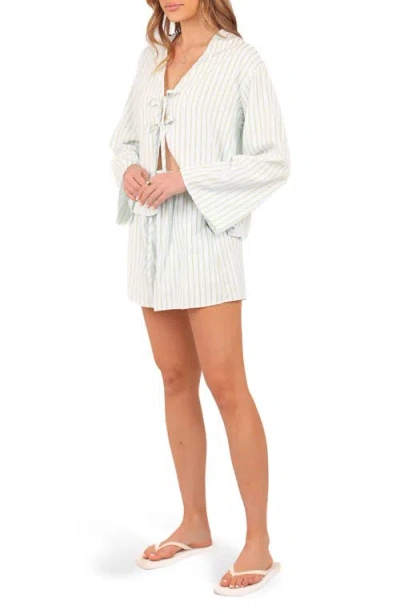 Petal And Pup Petal & Pup Flynn Tie Front Top & Drawstring Shorts Set In White