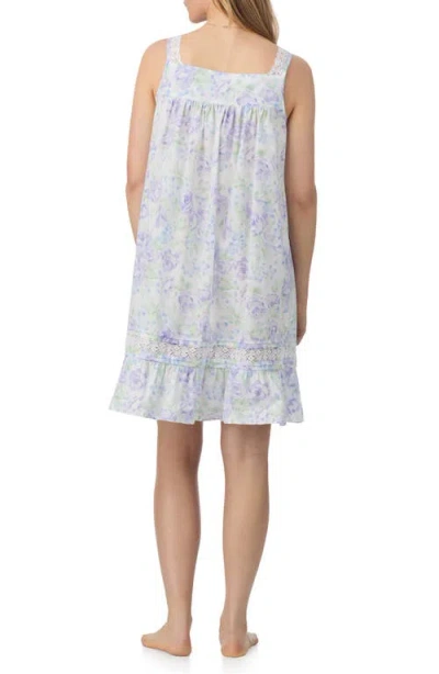 Eileen West Short Cotton Chemise In Blue