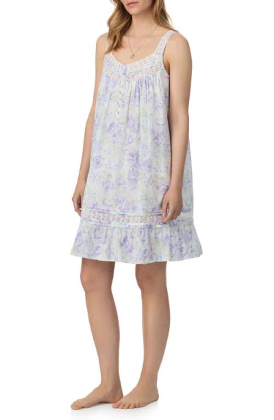 Eileen West Short Cotton Chemise In Blue