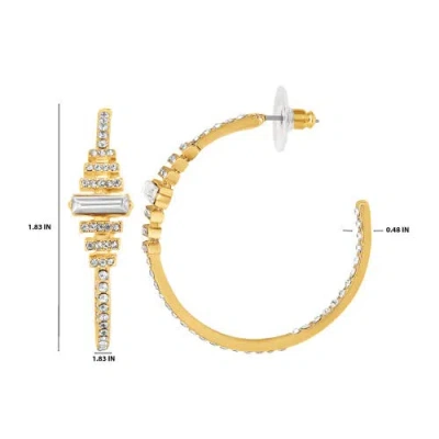 Bcbg Eneration Crystal Baguette Hoop Earrings In Gold