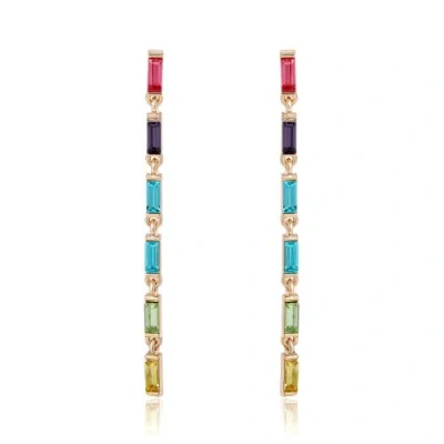 Bcbg Rainbow Linear Drop Earrings In Multi