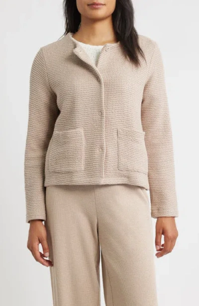 Eileen Fisher Women's Round Neck Cotton Jacket In Neutral