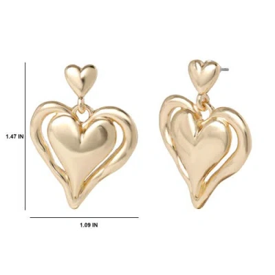Bcbg Eneration Double Heart Drop Earrings In Gold