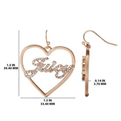 Juicy Couture Juicy Script Crystal Heart Drop Earrings In Gold