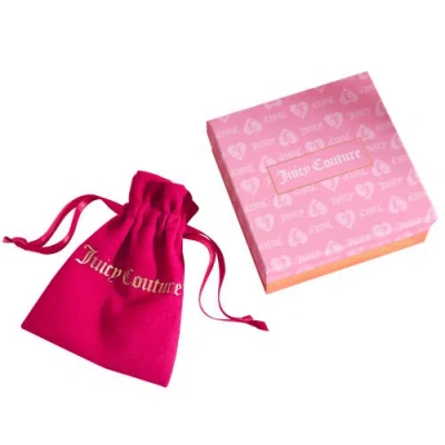 Juicy Couture Juicy Script Crystal Heart Drop Earrings In Gold