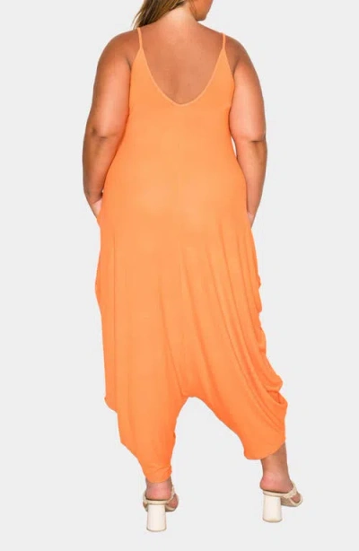 L I V D Quinn Pocket Balloon Leg Jumpsuit In Orange