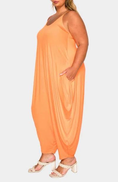L I V D Quinn Pocket Balloon Leg Jumpsuit In Orange