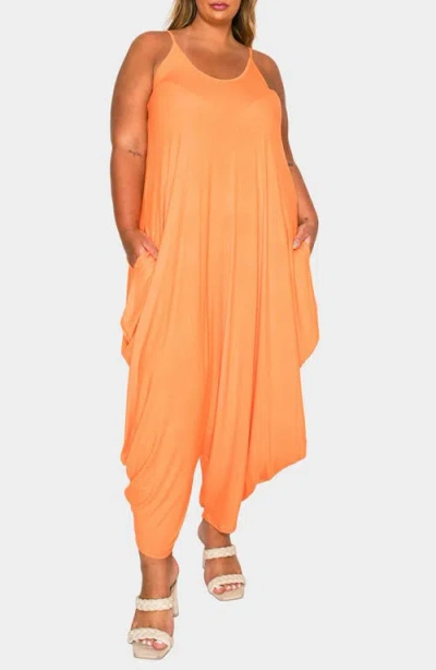 L I V D Quinn Pocket Balloon Leg Jumpsuit In Orange