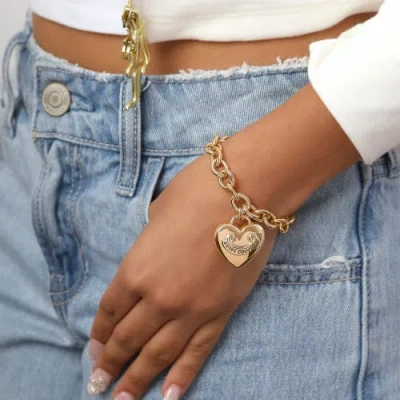 Juicy Couture Gold-tone Chain Bracelet With Heart Charm