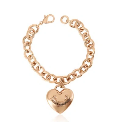 Juicy Couture Gold-tone Chain Bracelet With Heart Charm