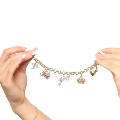 Juicy Couture Charm Bracelet With Pave Accents In Gold