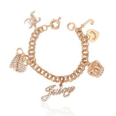 Juicy Couture Charm Bracelet With Pave Accents In Gold