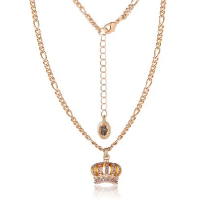 Juicy Couture Crown Pendant Necklace & Stud Earrings Set In Gold