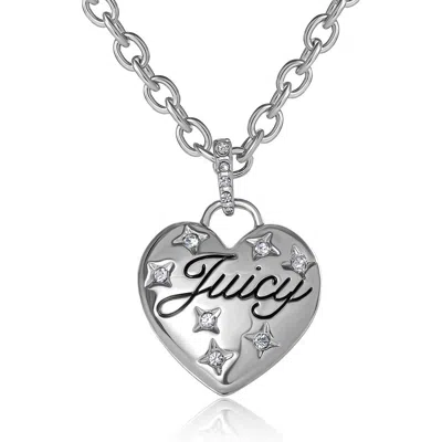 Juicy Couture Silver-tone Heart Pendant Necklace