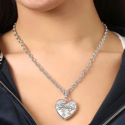 Juicy Couture Silver-tone Heart Pendant Necklace