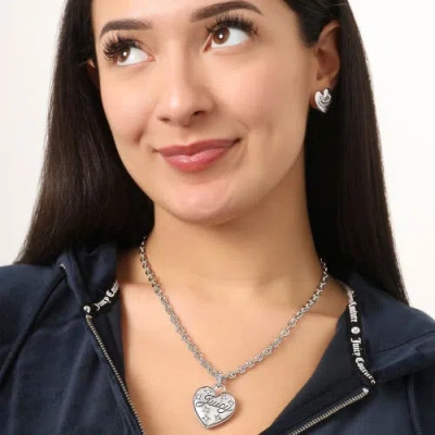 Juicy Couture Silver-tone Heart Pendant Necklace