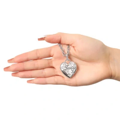 Juicy Couture Silver-tone Heart Pendant Necklace
