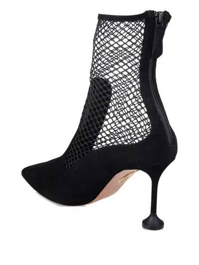 Aquazzura Mesh Ankle Bootie 85 In Black
