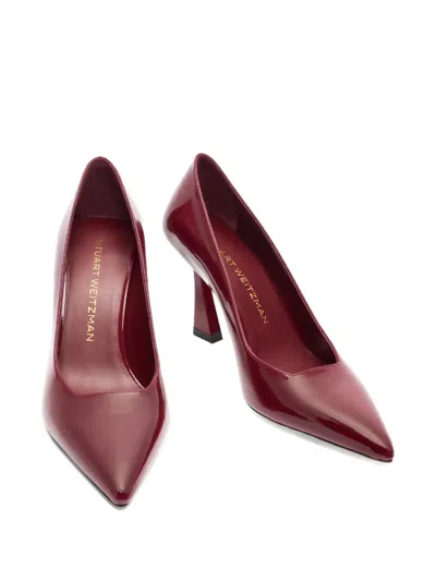 Stuart Weitzman 85mm Vinnie Pointed-toe Patent-leather Pumps In Red