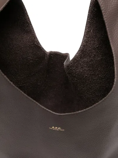 Apc A.p.c. Le Neige Shopper Bag - Leather - Brown In Brown