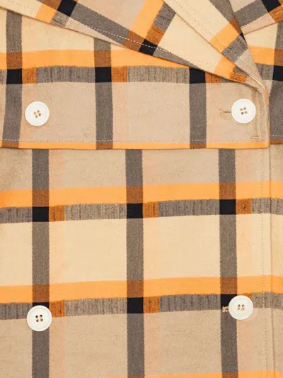 Henrik Vibskov Checked Double-breasted Jacket In Brown