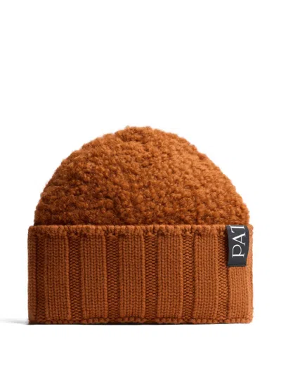 仿羔皮呢罗纹套头帽