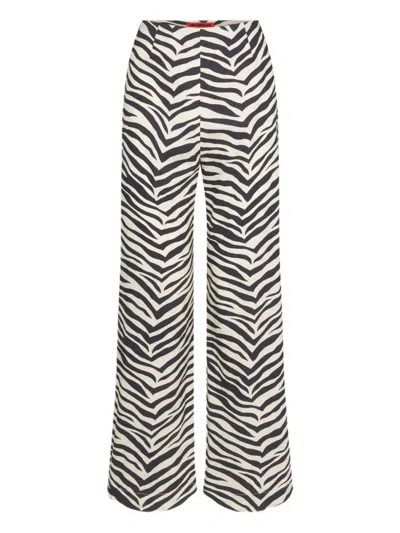Simon Miller Zebra-print Poplin Trousers In Animal Print