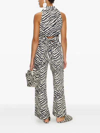 Simon Miller Zebra-print Poplin Trousers In Animal Print
