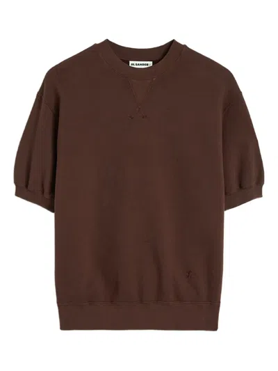 Jil Sander Cotton Terry T-shirt In Brown