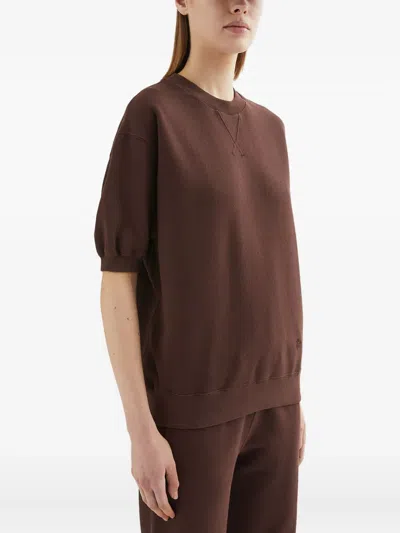 Jil Sander Cotton Terry T-shirt In Brown