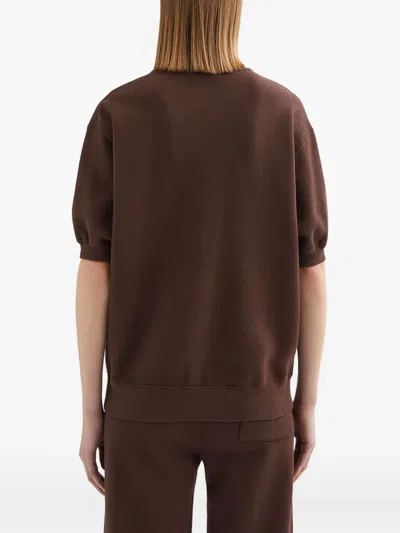 Jil Sander Cotton Terry T-shirt In Brown