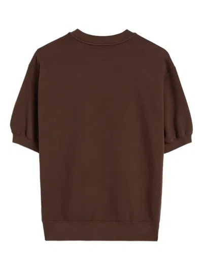 Jil Sander Cotton Terry T-shirt In Brown