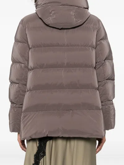 Moorer Trapezoidal Quilted Down Jacket With Transformative Design In Brown