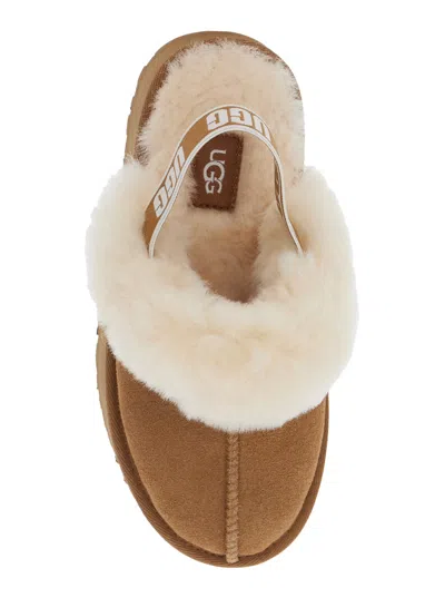 Ugg Brown Funkette Suede Slippers In Brown