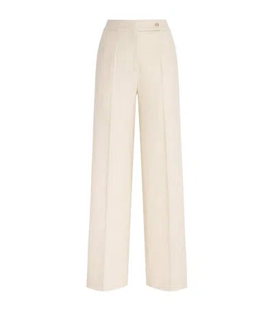 Colombo Cashmere Straight Tailored Trousers In Neutral