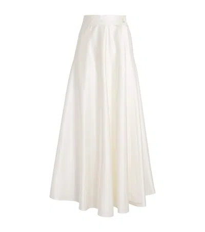 Colombo Silk Wrap Maxi Skirt In White