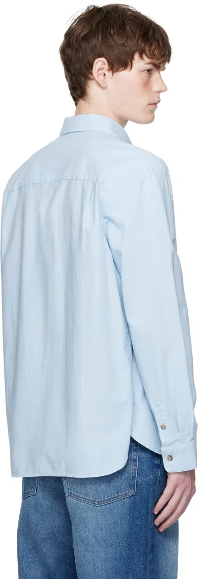 Apc Blue Mateo Logo Shirt In Blue