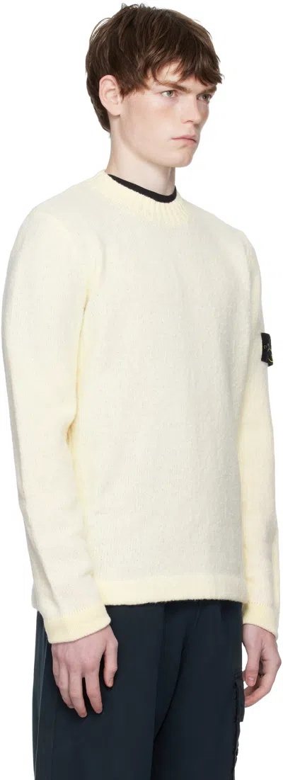 Stone Island Off White Compass-patch Sweatshirt In Neutral