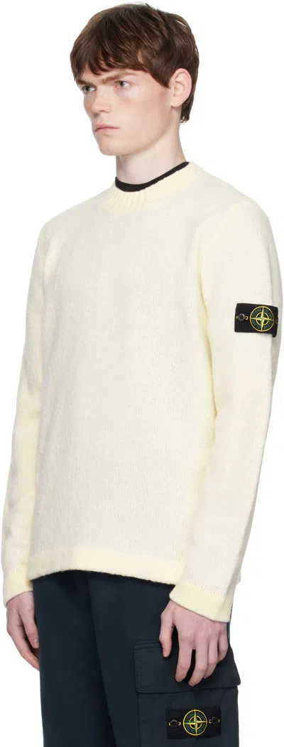 Stone Island Off White Compass-patch Sweatshirt In Neutral