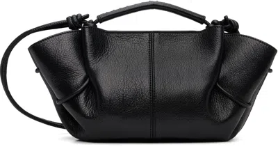 Hereu Mini Leather Handbag With Adjustable Shoulder Strap In Black