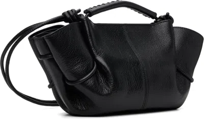 Hereu Mini Leather Handbag With Adjustable Shoulder Strap In Black
